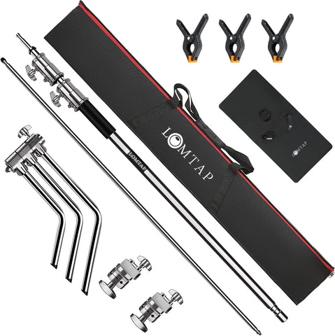 6.8ft Silver C Stand Light Stand Stainless Metal Photography Kit