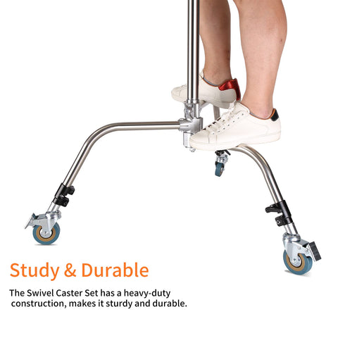 C Stand Caster Wheels – 3 Pack Heavy Duty Swivel Bas